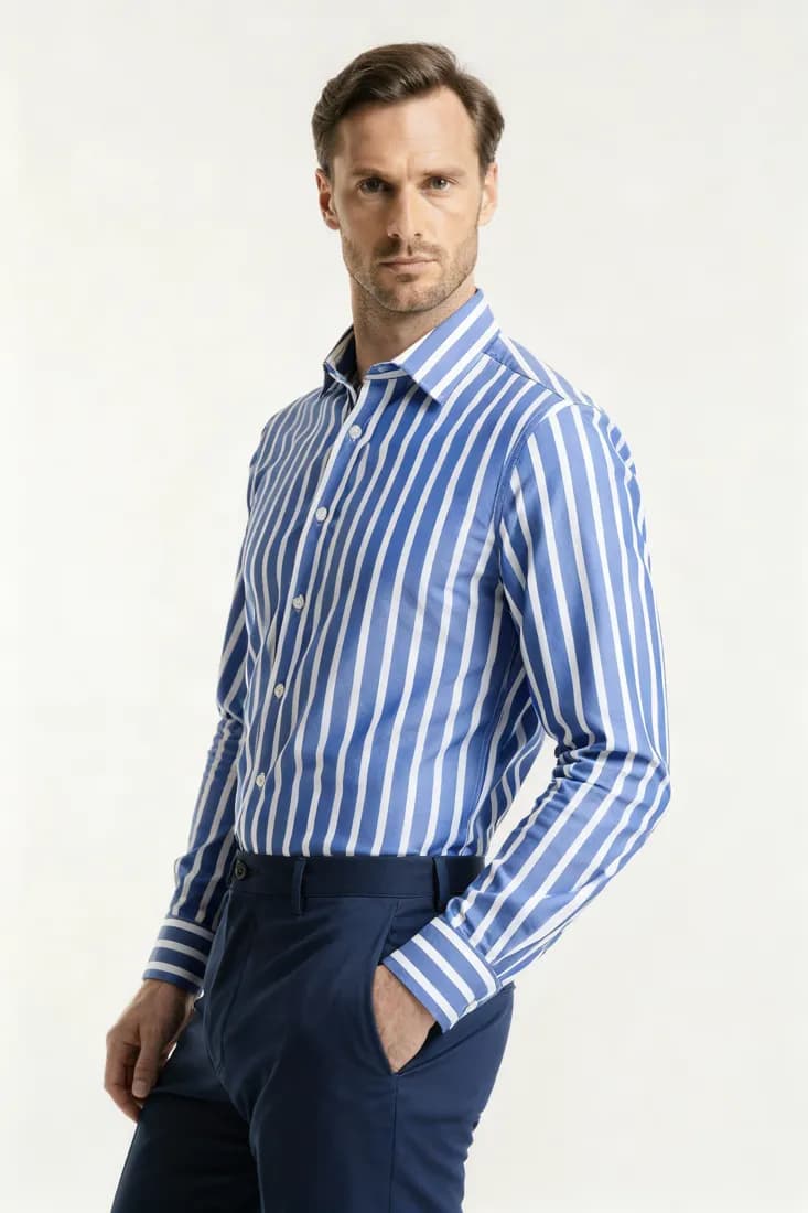Blue Striped Dress Shirt