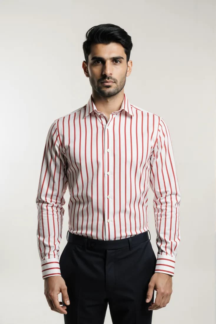 Red Stripe Dress Shirt