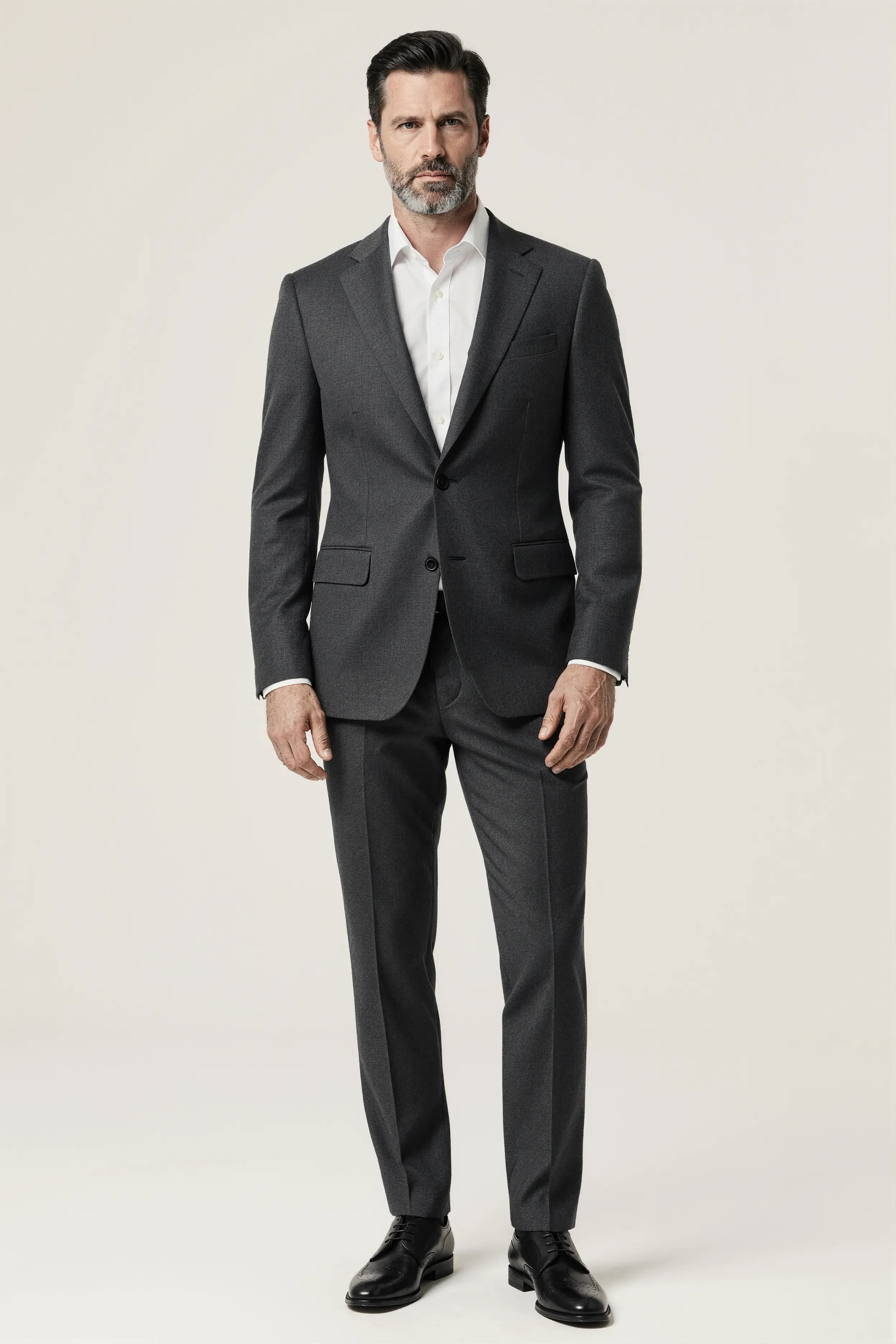 Gray Charcoal Flannel Suit