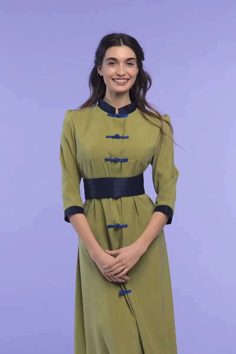 FILIPPA | Cupro & silk details dress