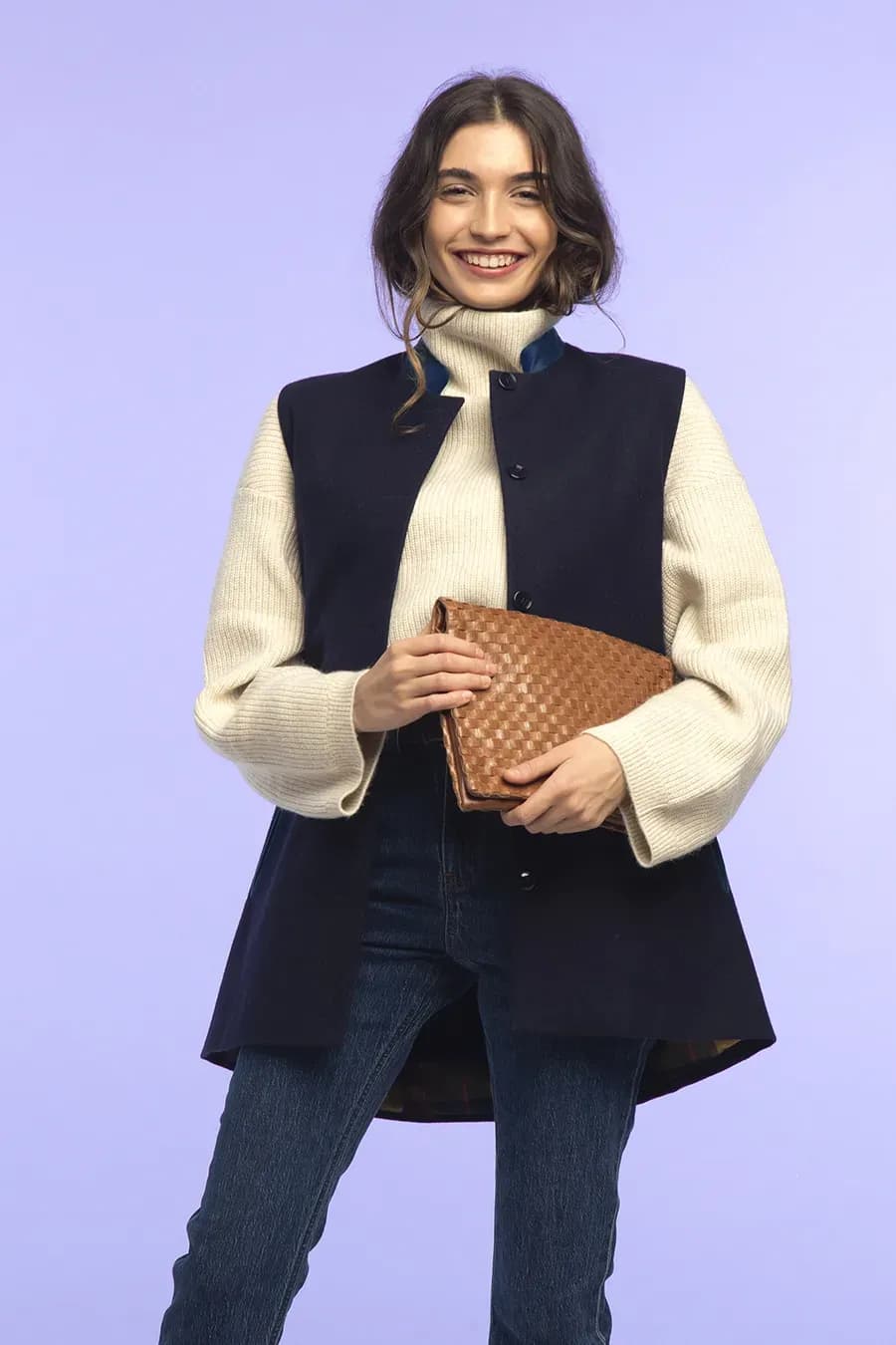 OTTAVIANO | Classic Wool & Velvet details gilet