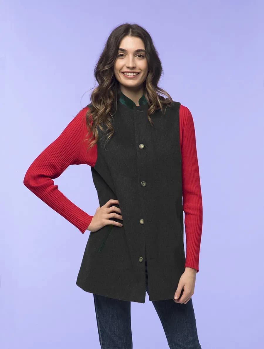 OTTAVIANO | Classic Wool & Velvet details gilet