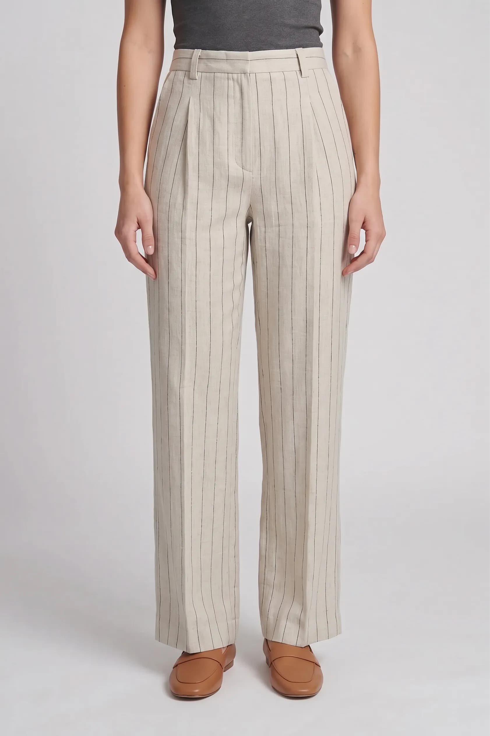 Linen High-Waisted Trousers