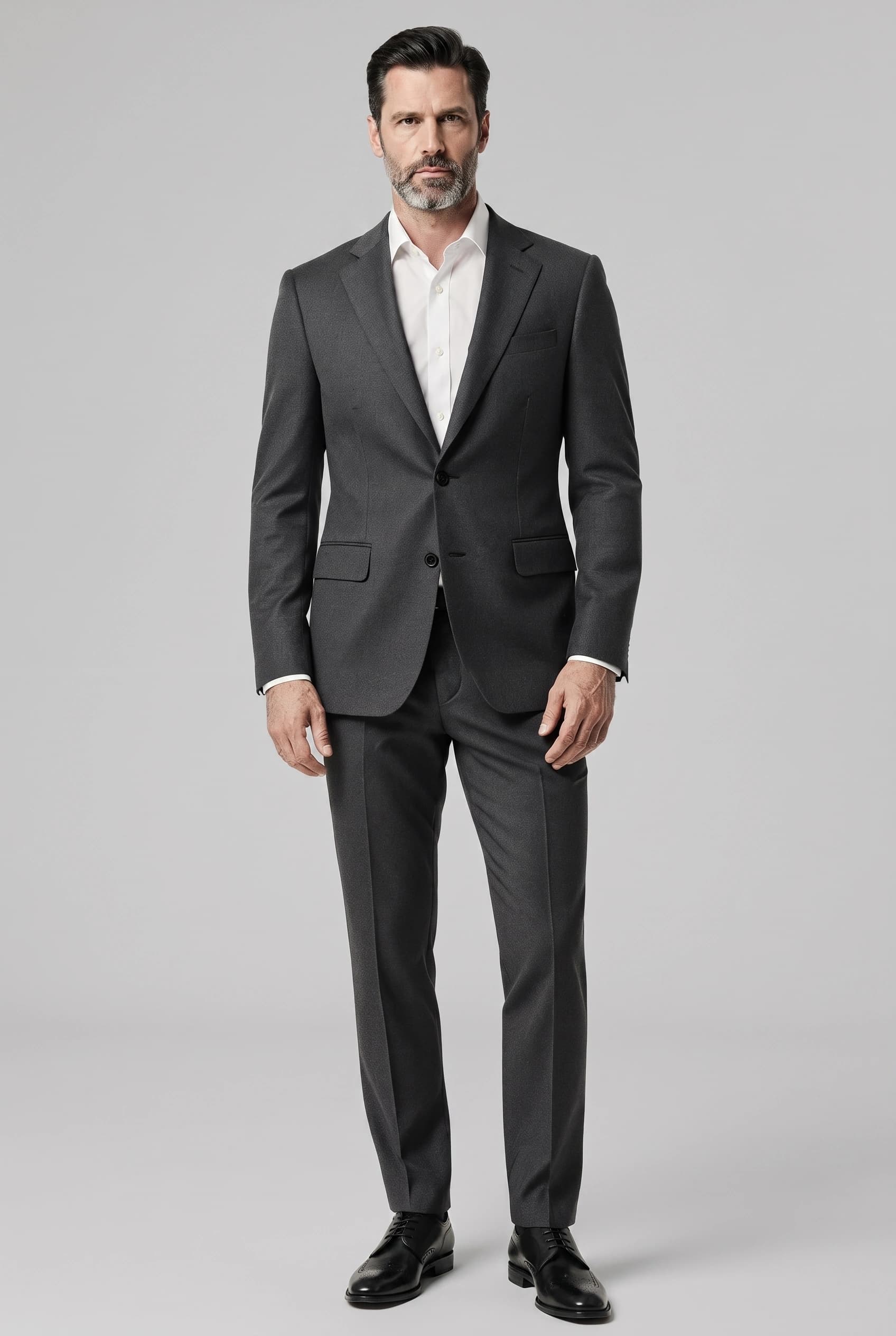 Gray Charcoal Flannel Suit